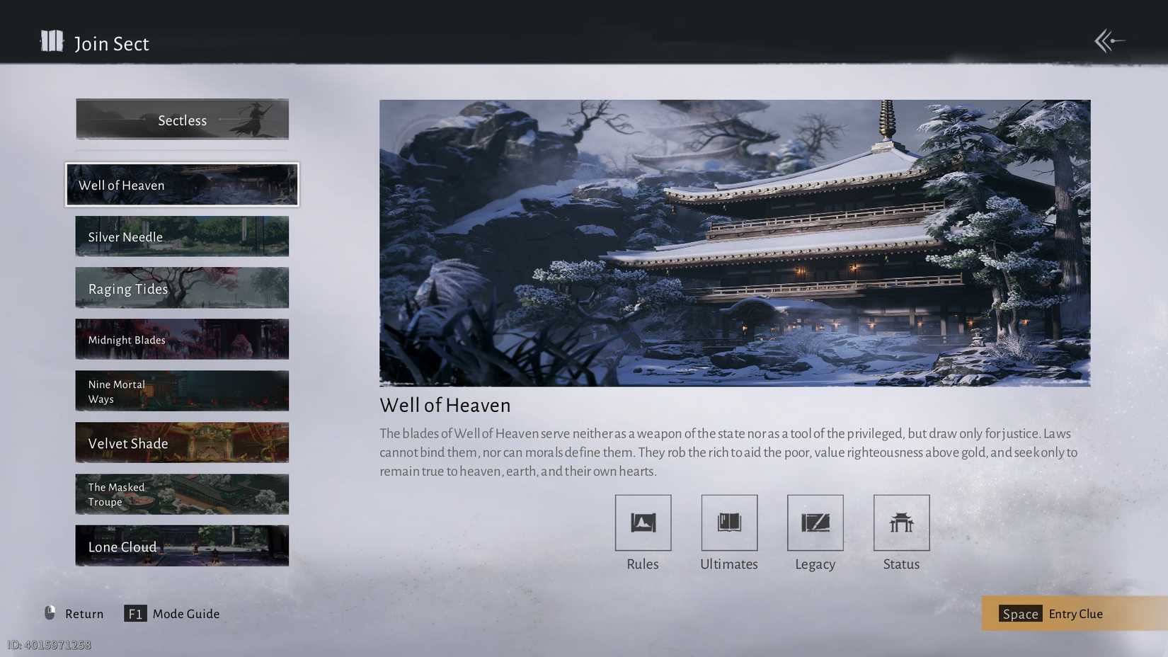 Where Winds Meet Well of Heaven Sect screen