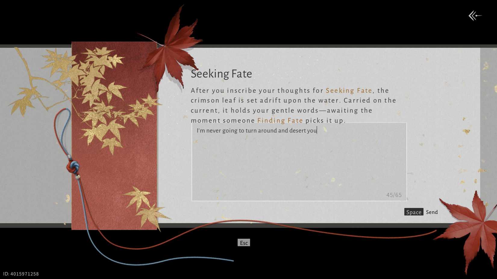 Where Winds Meet Seeking Fate message