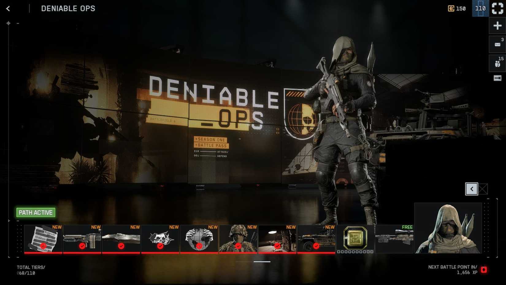 Passe de batalha de operações negáveis ​​da 1ª temporada de BF6