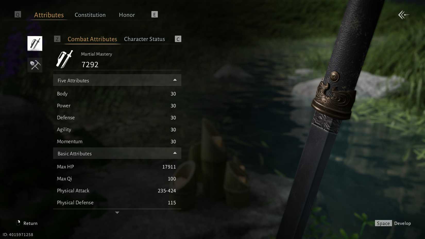 Where Winds Meet Combat Stats screen