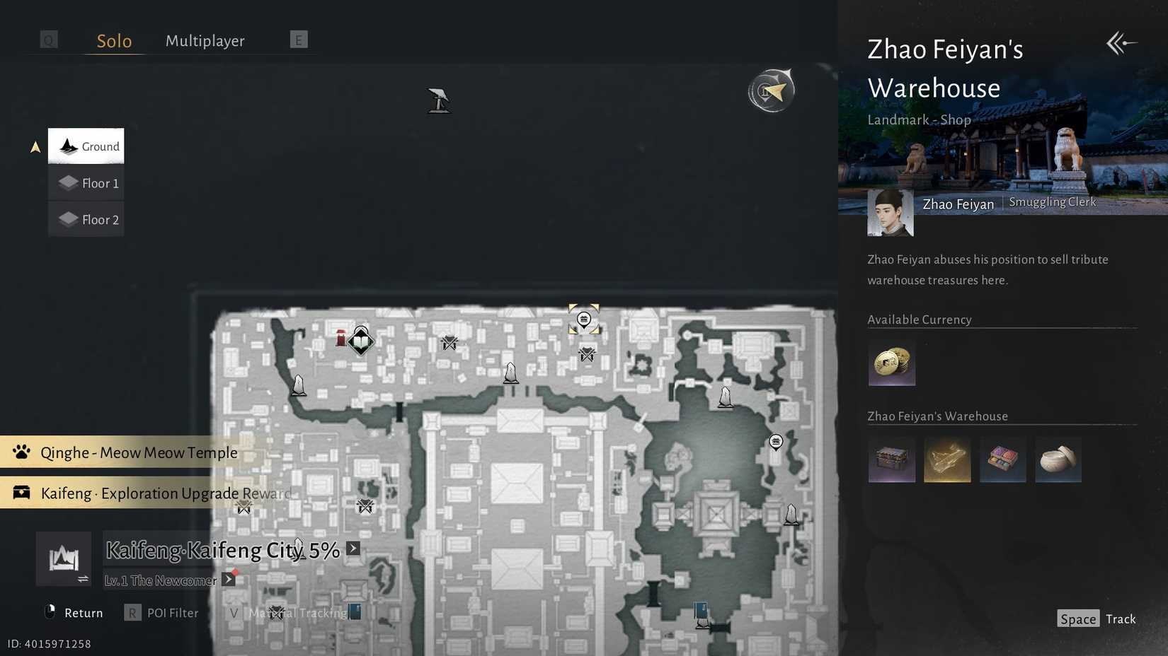 Where Winds Meet Zhao Feiyan Warehouse location