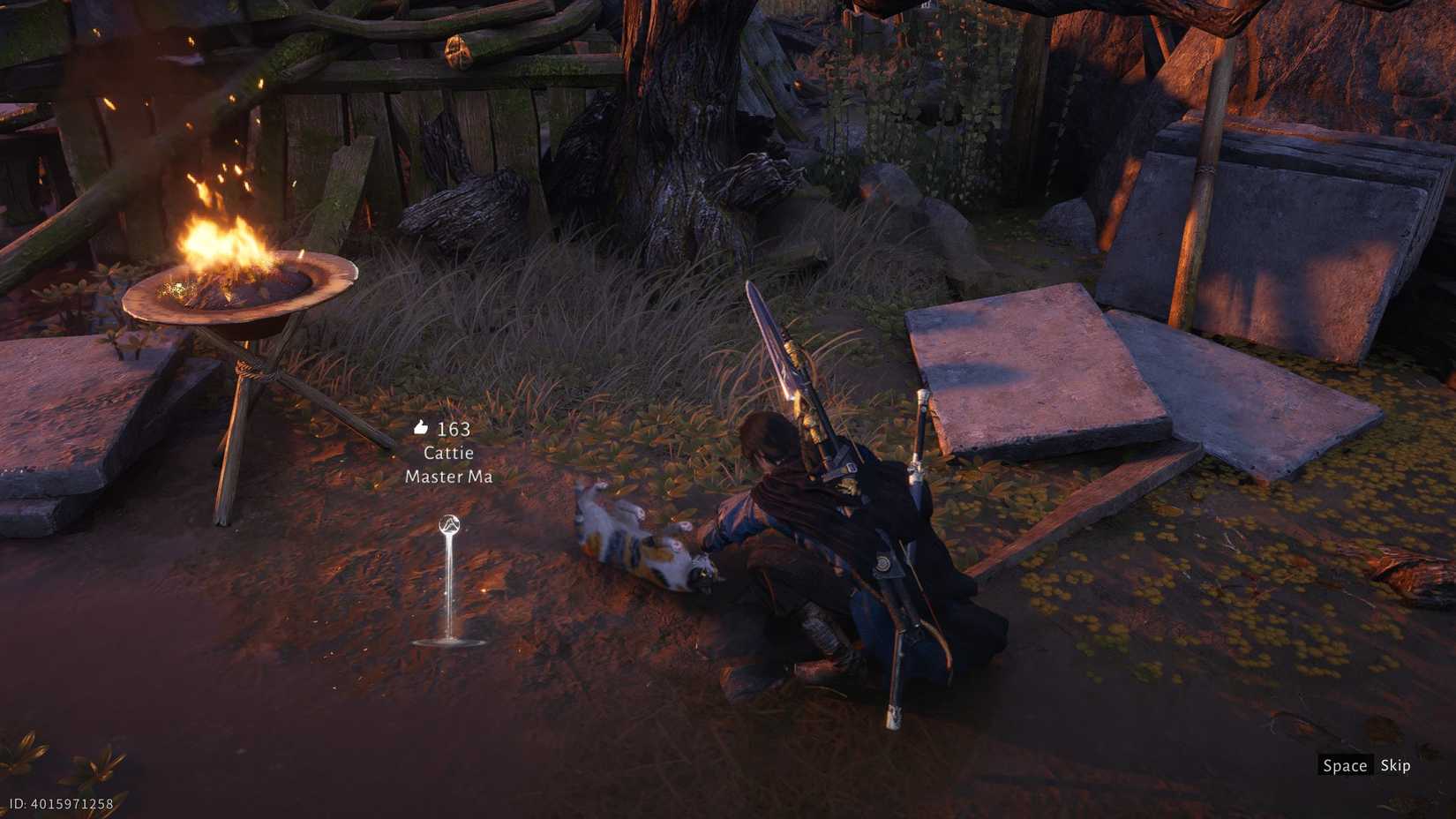 Where Winds Meet Petting a cat