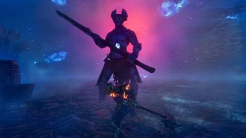 Enshrouded Barbarian fighting Fell Brute