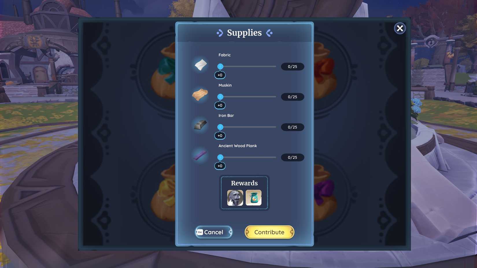 The Supplies bundle in Palia's Bounty Donation Drive Bundle Board