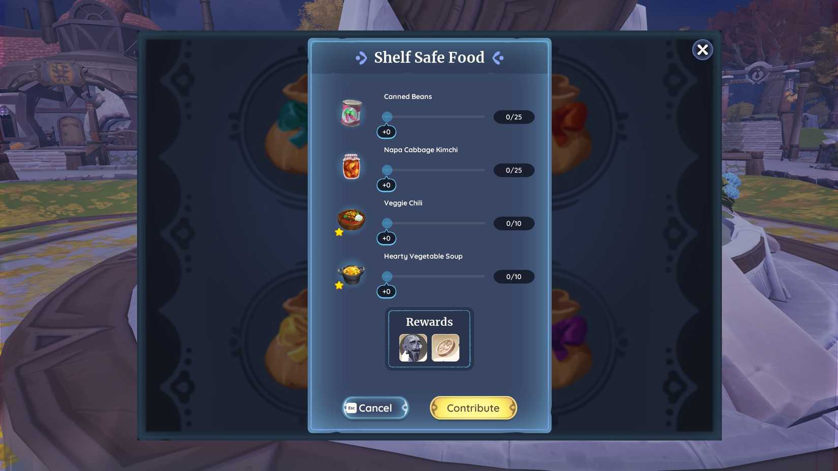 The Shelf Safe Food bundle in Palia's Bounty Donation Drive Bundle Board