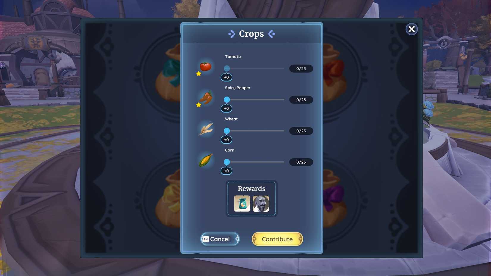 The Crops Bundle in Palia's Bounty Donation Drive Bundle Board