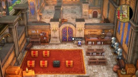A blue door in Midenhall Castle in Dragon Quest 2 Remake