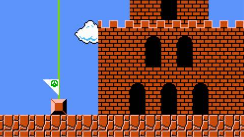 A castle in Super Mario Bros (NES)