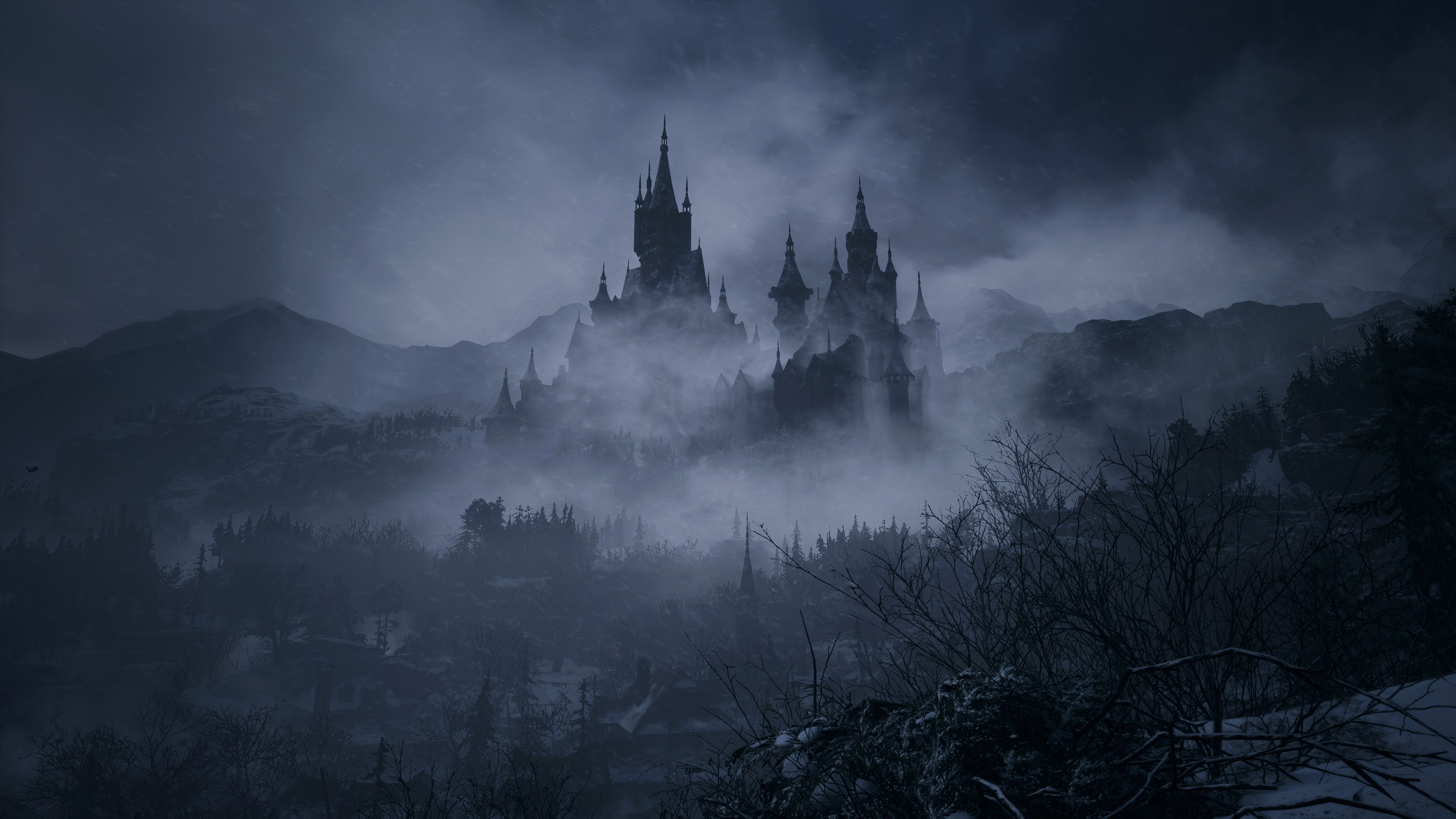 A castle valley in Resident Evil Village