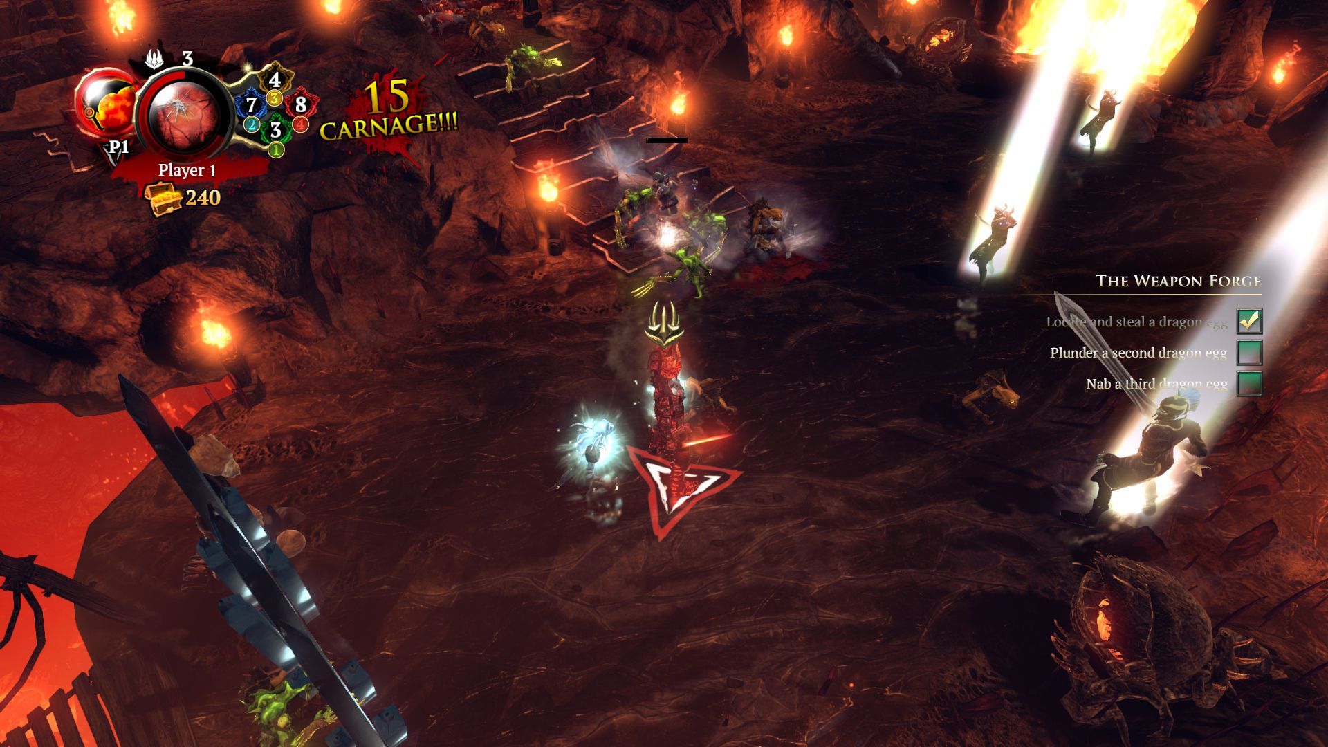 A player fighting various enemies while completing missions - Overlord Fellowship Of Evil