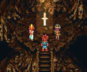 A scene featuring characters by the Masamune in Chrono Trigger
