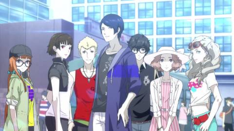 A scene featuring characters in Persona 5 Strikers