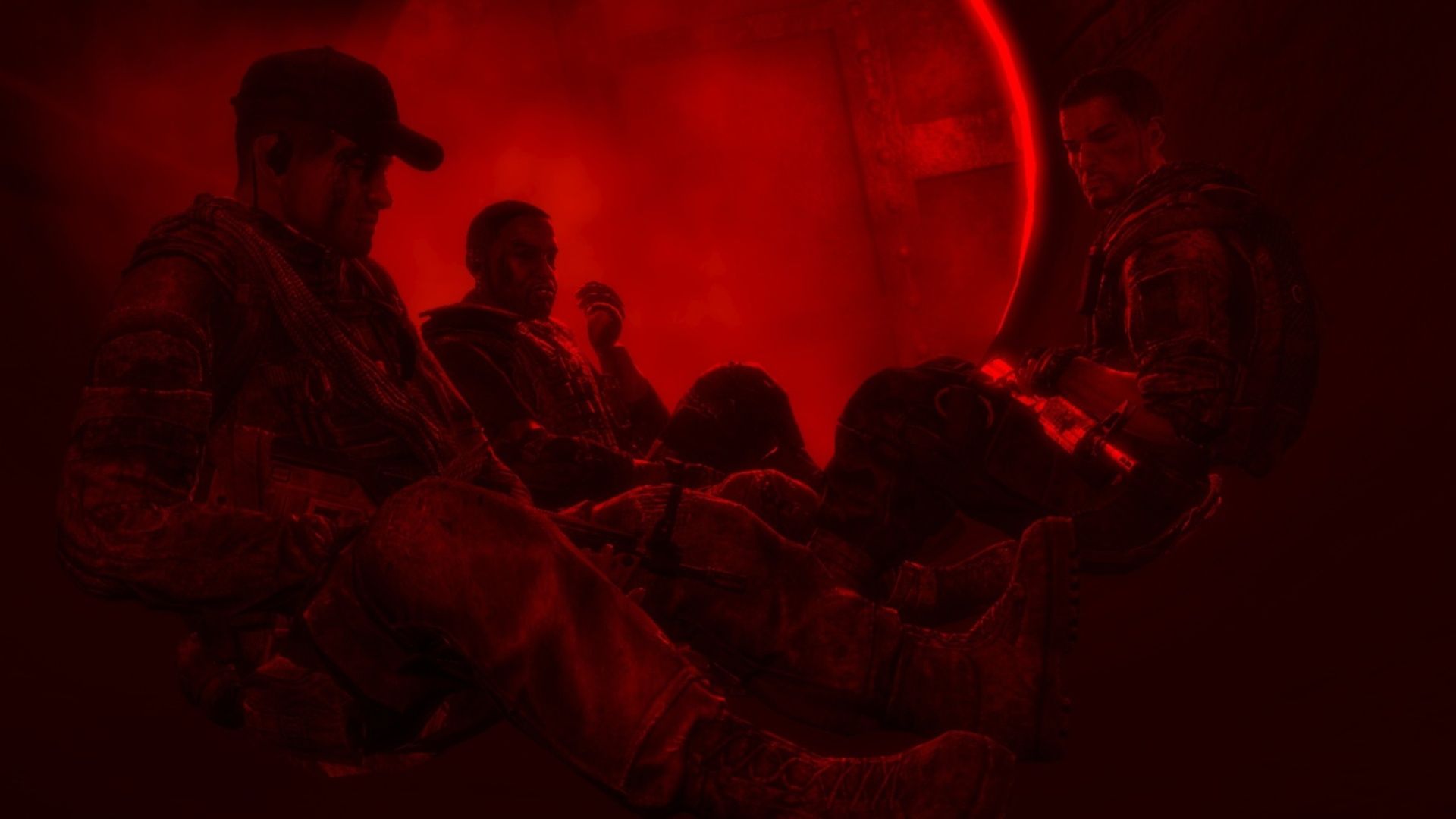 A scene featuring characters in the dark in Spec Ops The Line