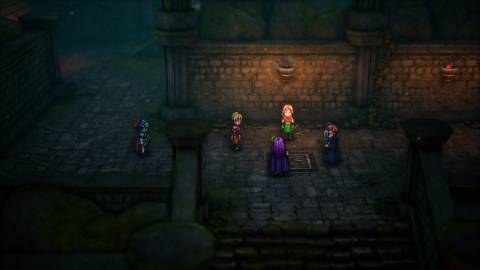 A scene featuring wannabe heroes in Dragon Quest 1 HD-2D Remake