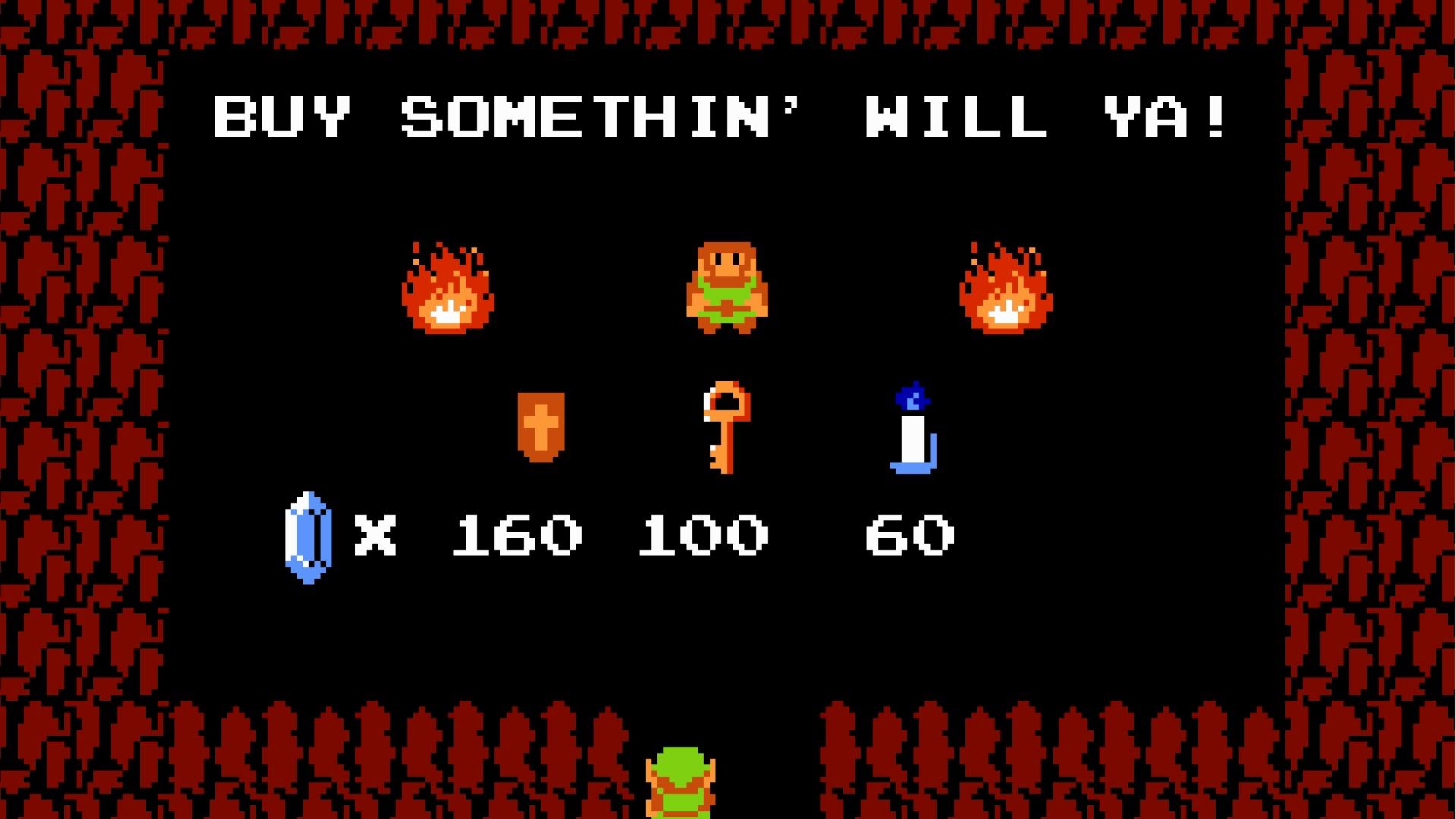 A shop in The Legend Of Zelda (NES)