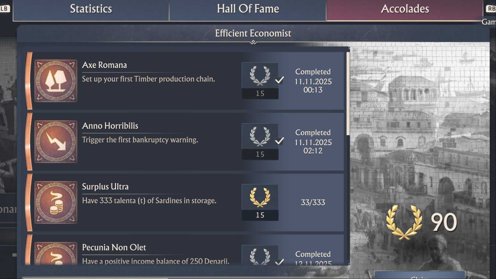 accolades anno 117 pax romana