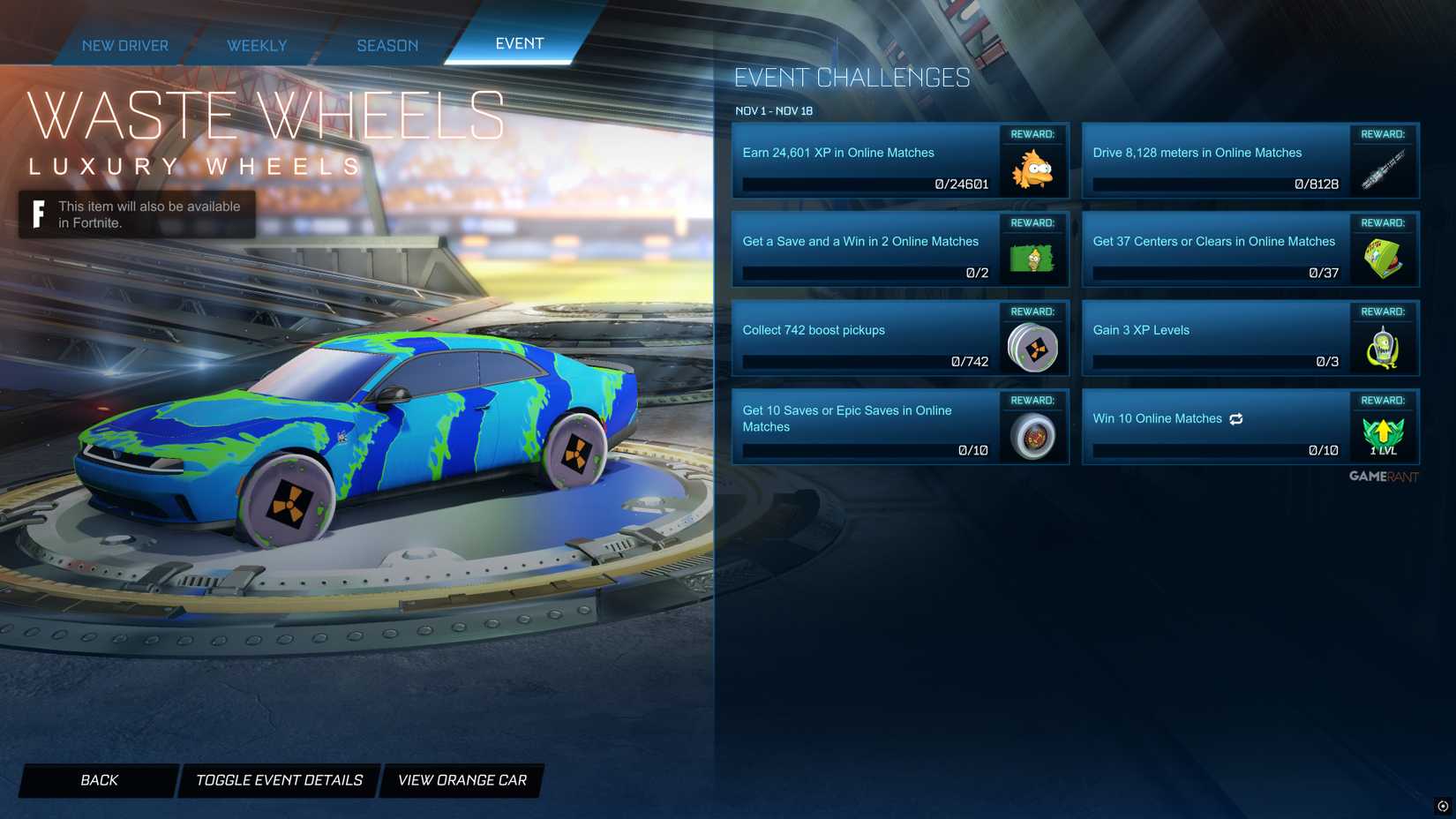 All Rocket League x The Simpsons Rewards in Rocket League
