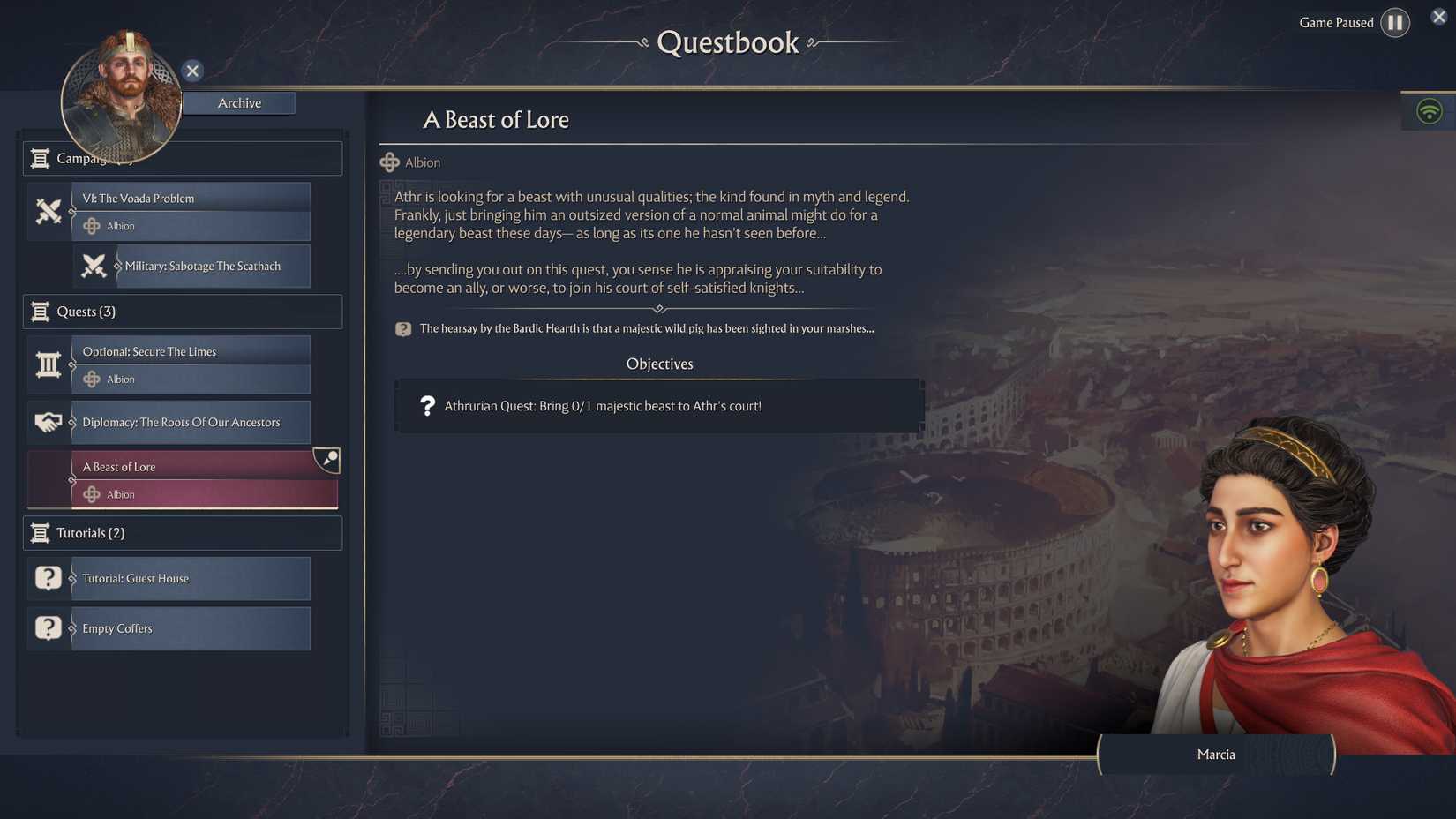 anno-117-pax-romana-a-beast-of-lore-quest-where-find-majestic-beast-athr-court - bring a majestic beast of lore