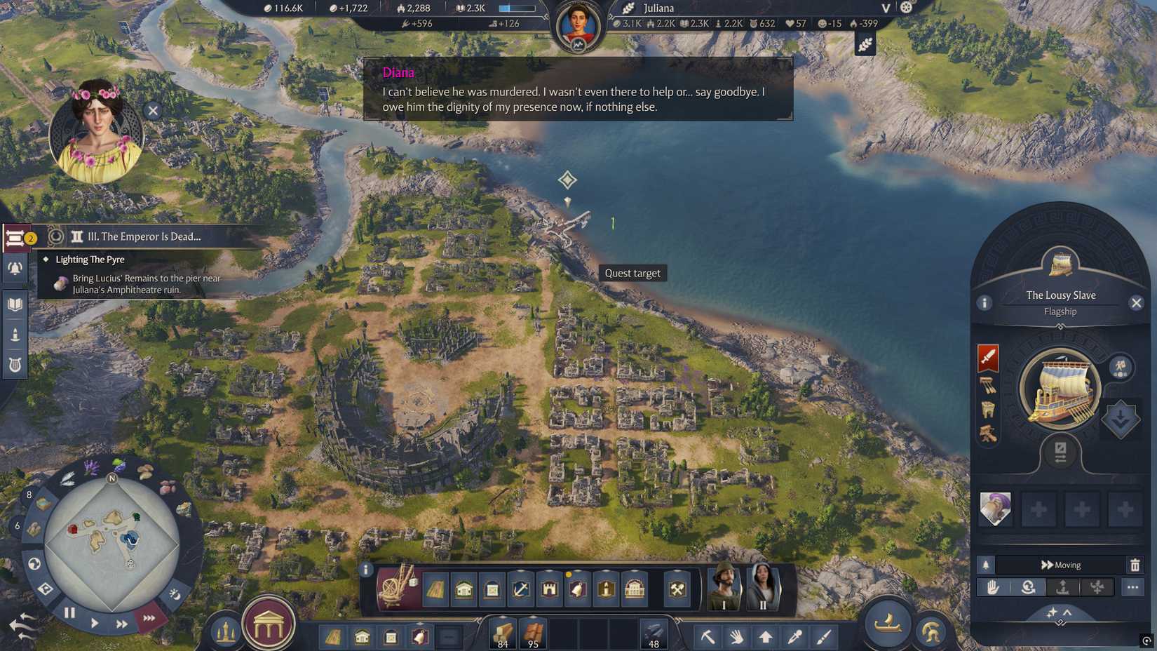 anno-117-pax-romana-campaign-how-long-to-beat-hltb-campaign-walthrough - bring lucius remains to juliana