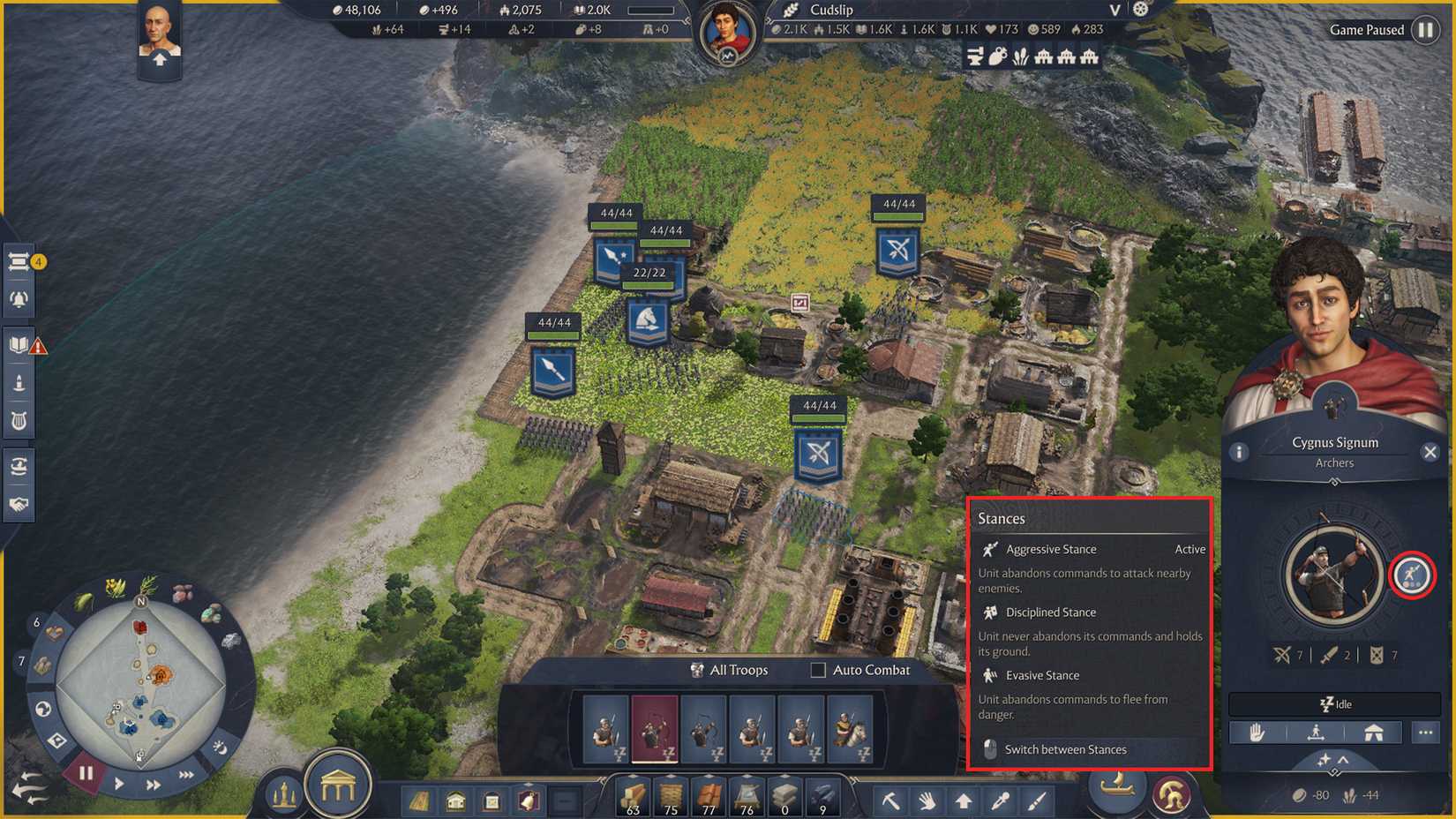anno-117-pax-romana-how-build-ship-penteconter-recruit-troops-how-to-combat-fight - stances