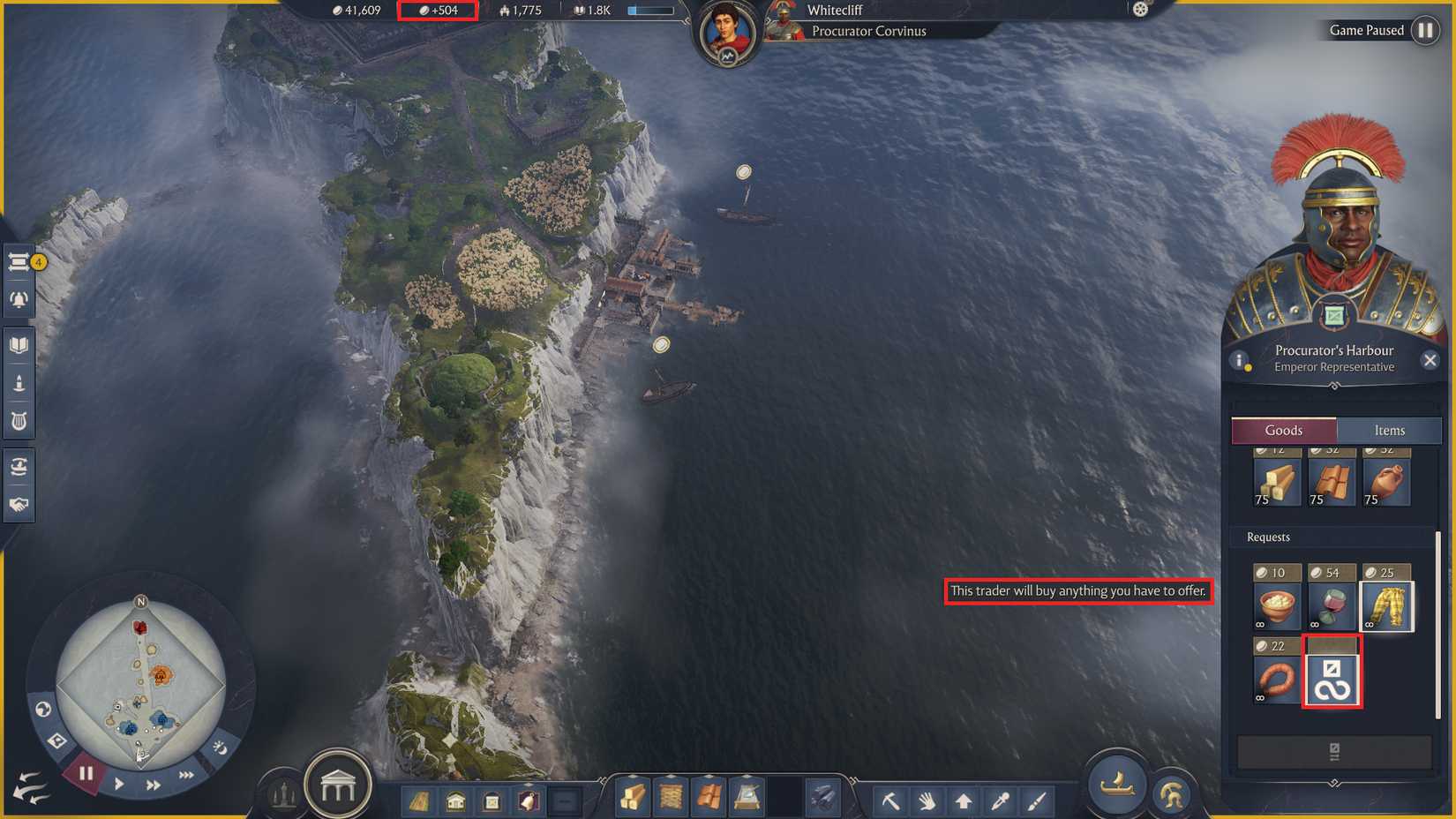 anno-117-pax-romana-how-make-money-fast-gold-denarii-income-balance - procurator harbour