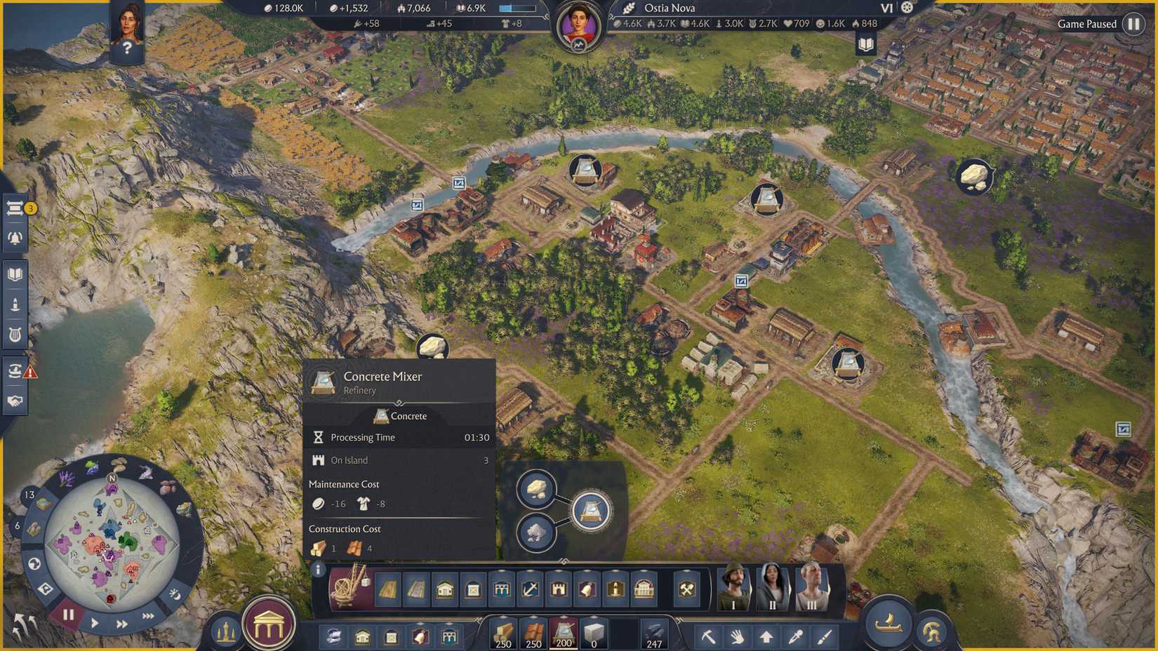 anno-117-pax-romana-how-upgrade-roads-build-better-paved-concrete-marble - concrete mixer