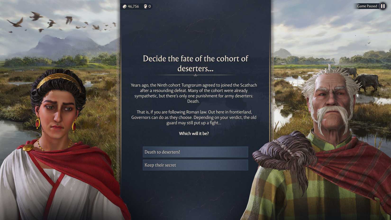 anno-117-pax-romana-the-lost-cohort-quest-answer-athr-question-decide-fate-cohort-deserters - death to deserters or keep their secret