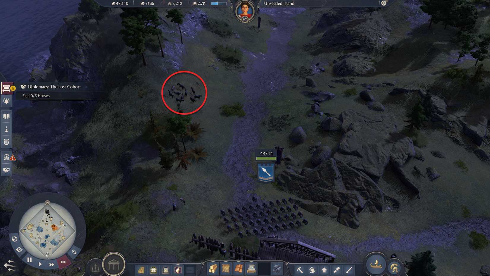 anno-117-pax-romana-the-lost-cohort-quest-answer-athr-question-decide-fate-cohort-deserters - find 5 horses