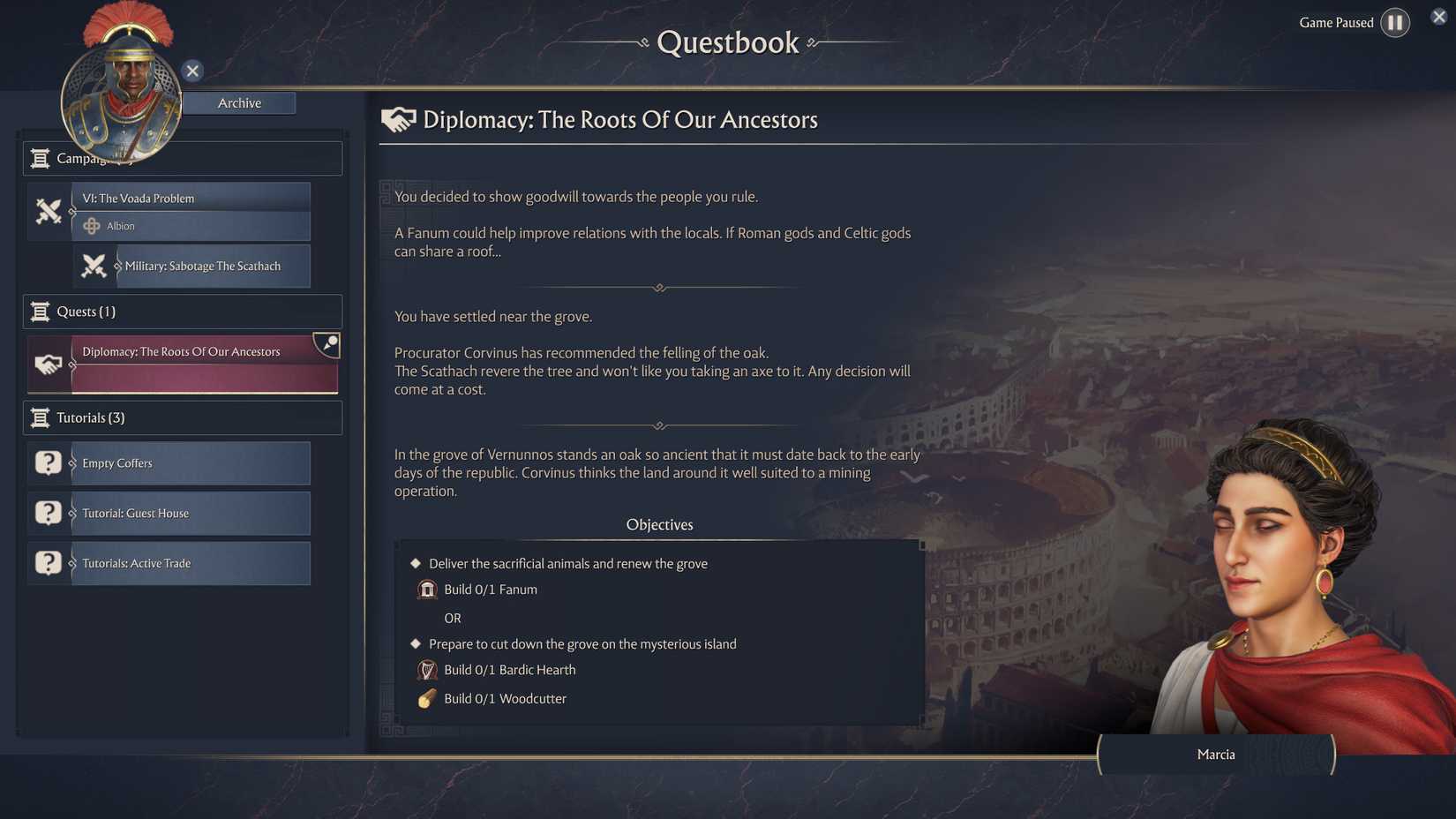 anno-117-pax-romana-the-roots-of-our-ancestors-quest-the-scathach-arrive-root-of-the-problem - Build a Fanum or Bardic Hearth and Woodcutter