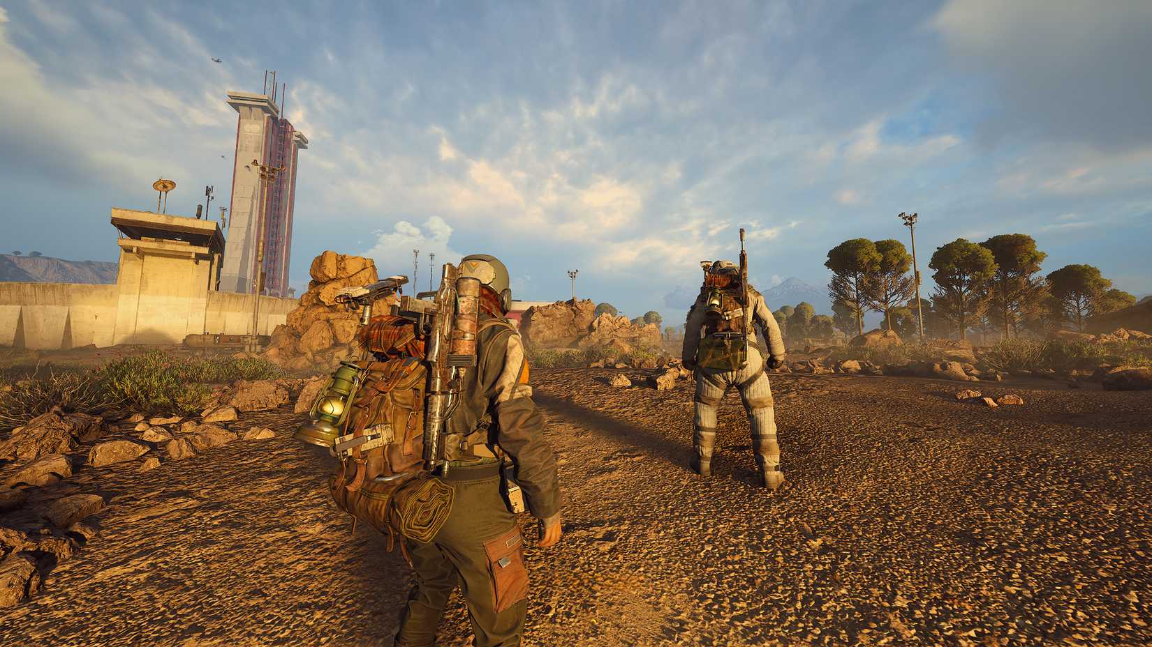 ARC Raiders - Jogador em uma partida solo com outro jogador presente.