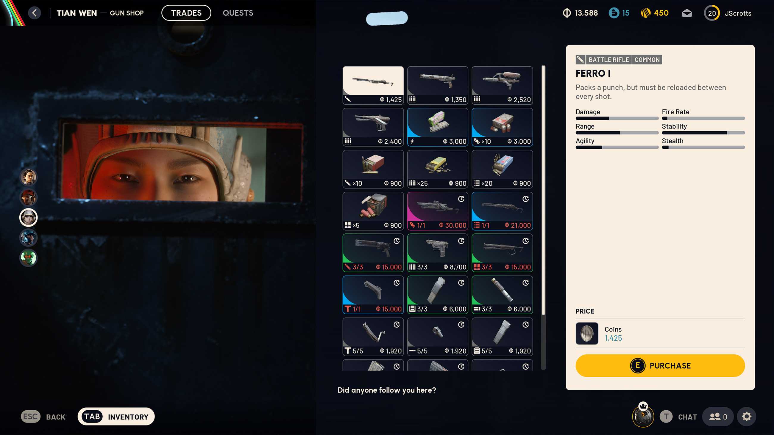Arc Raiders Tian Wen vendor screen