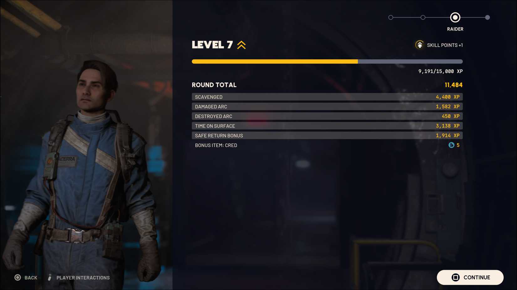 A post-match summary in ARC Raiders