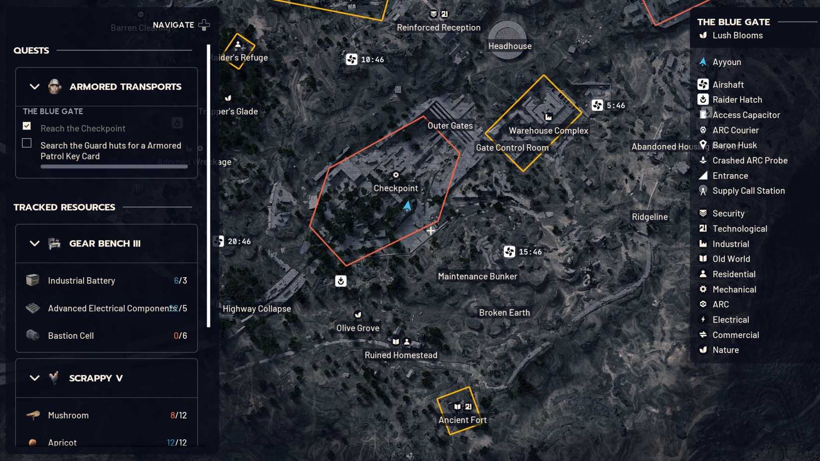 Localização da chave do carro de patrulha dos Raiders da missão Transporte Blindado ARC