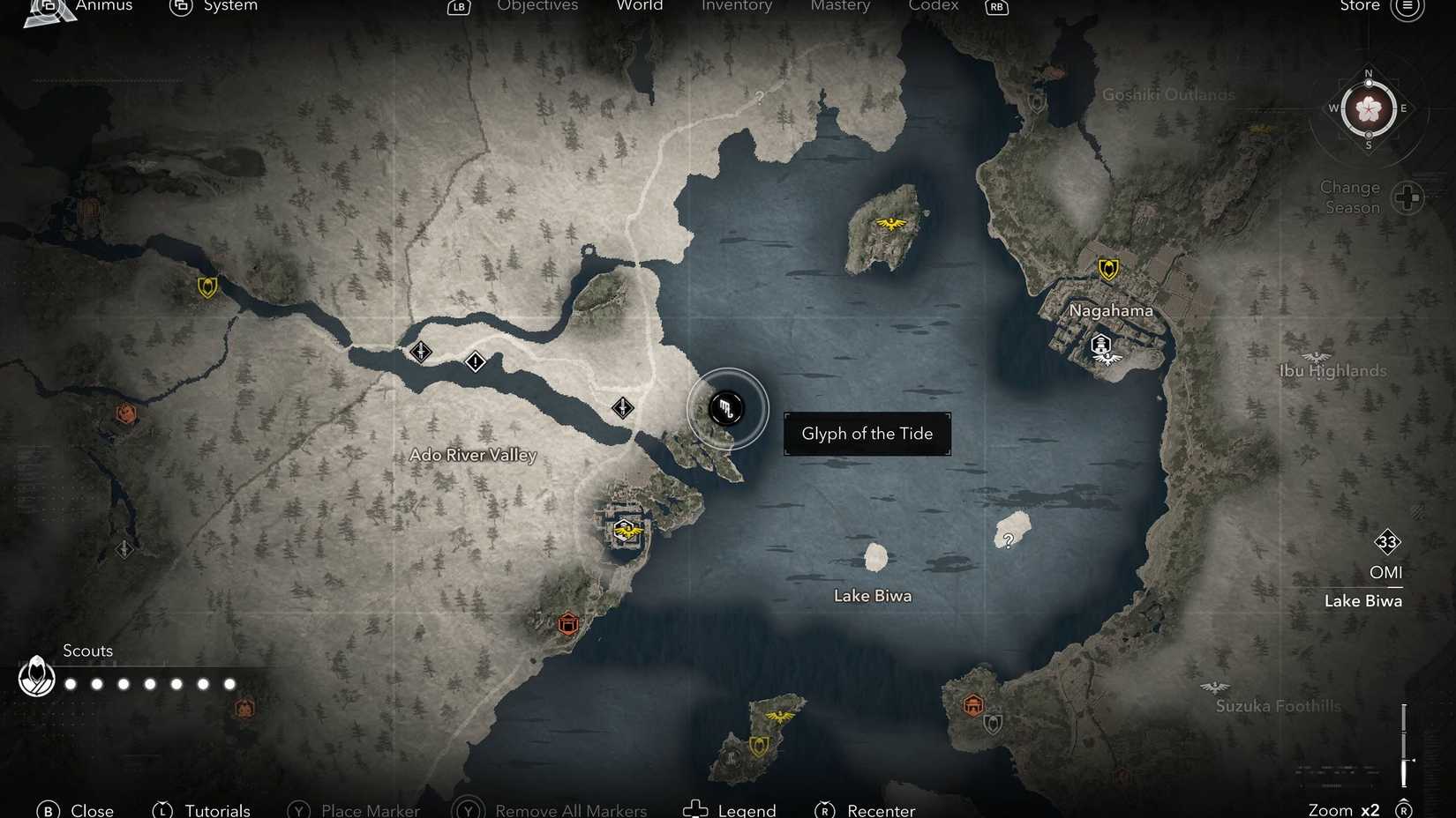 Assassin's Creed Shadows Strange Door Glyph of the Tide Location