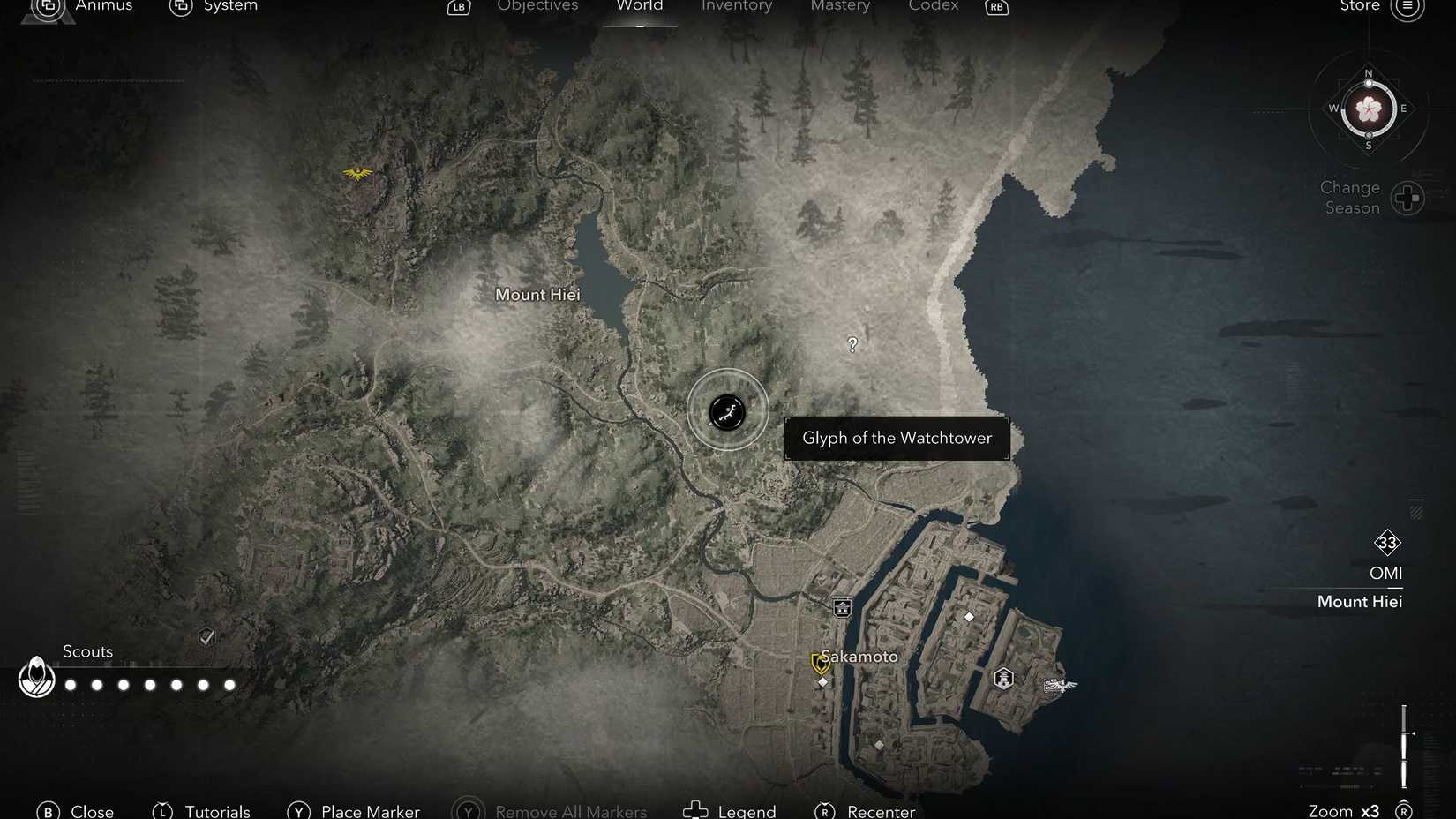 Assassin's Creed Shadows Strange Door Glyph of the Watchtower Location