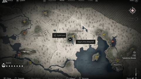 Assassin's Creed Shadows Strange Door Glyph of the Waterfall Location