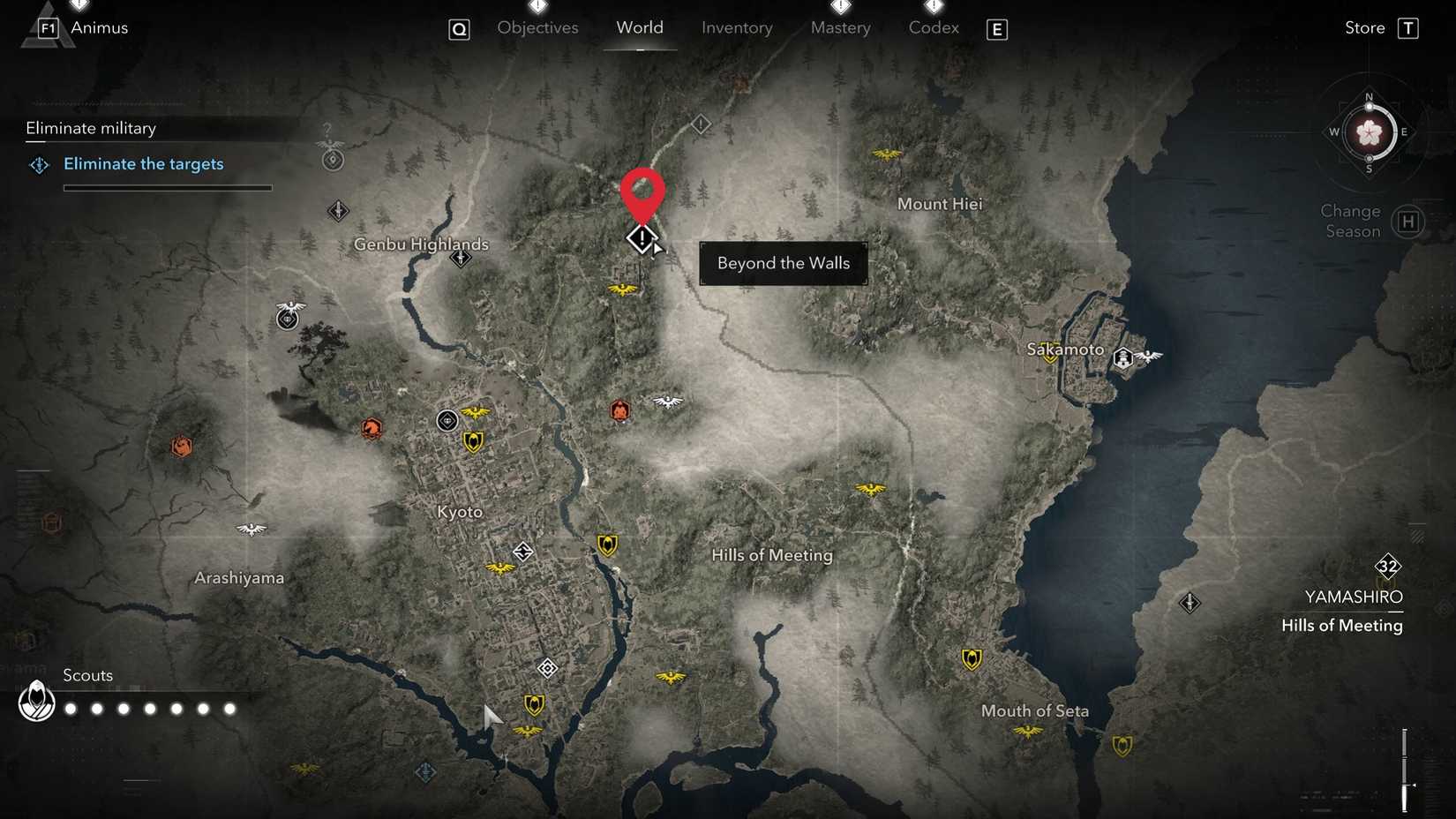 Assassins Creed Shadows X AOT Quest Location Beyond the Walls