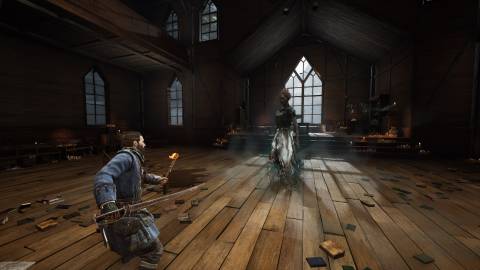 Attacking an enemy as Red in Banishers Ghosts of New Eden