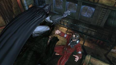 Attacking an enemy from above in Batman Arkham Asylum