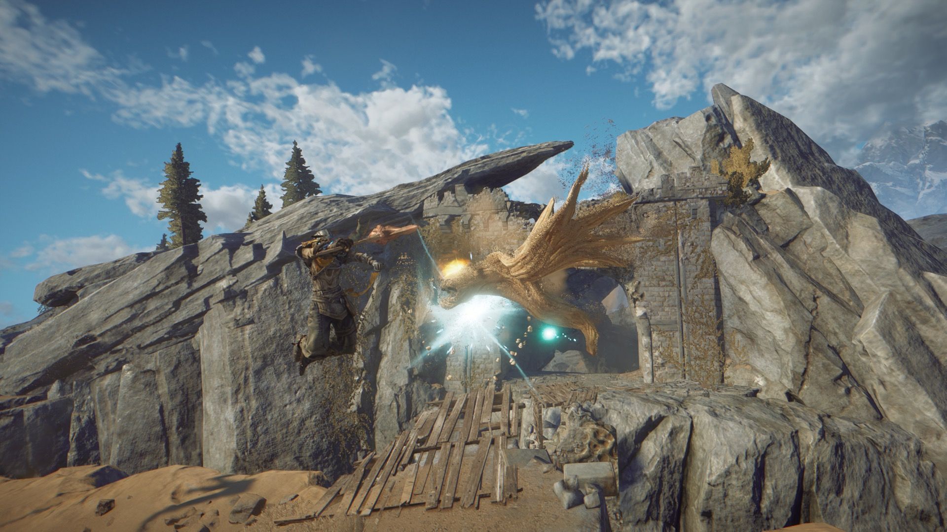 Attacking an enemy in Atlas Fallen