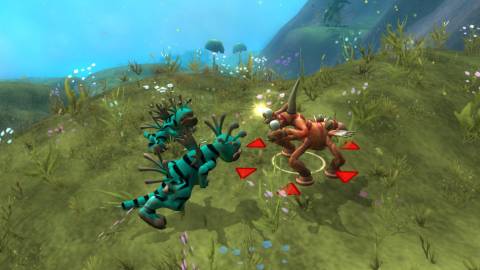 Attacking enemies in Spore