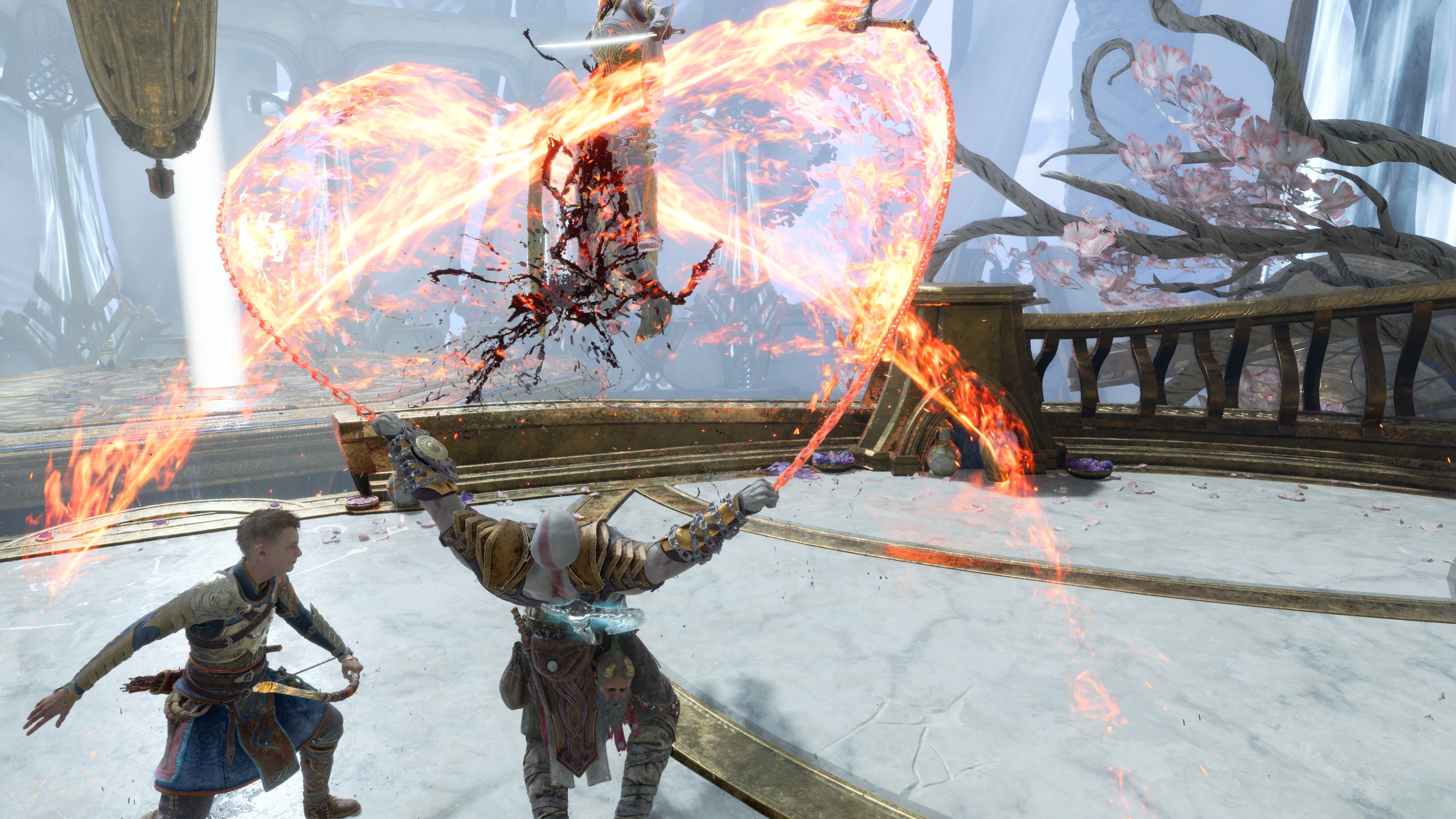 Attacking enemies with blades in God of War Ragnarok