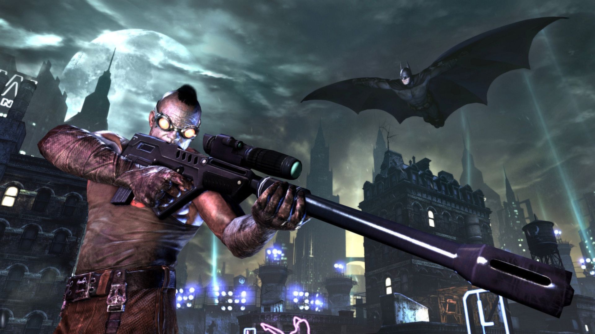 Batman catches a sniper by surprise - Batman Arkham City - Game of the Year Edition