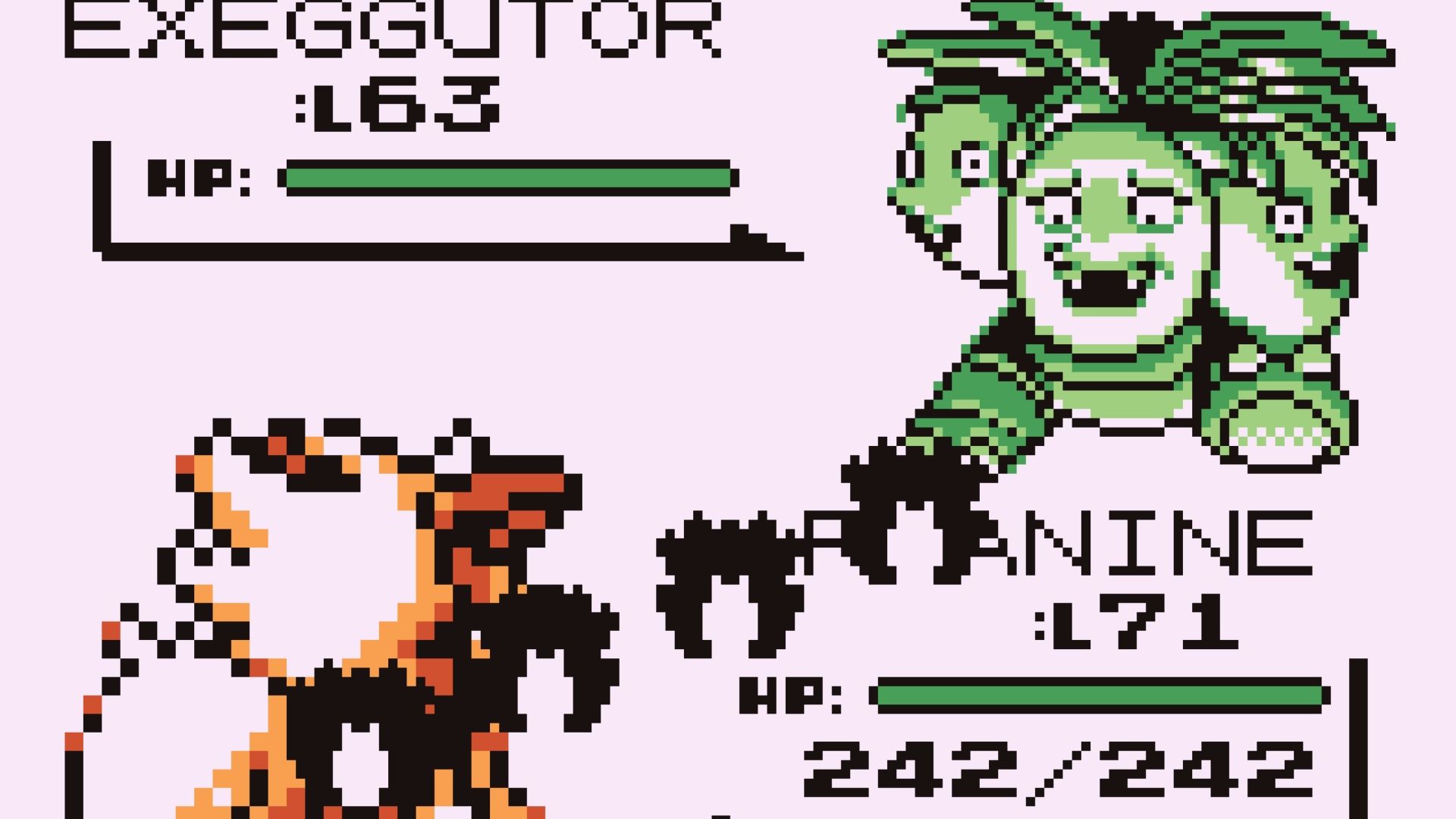 Battling Exeggutor in Pokemon Blue