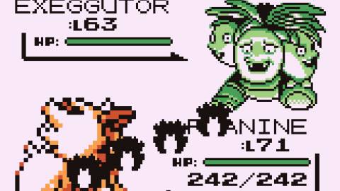 Battling Exeggutor in Pokemon Blue