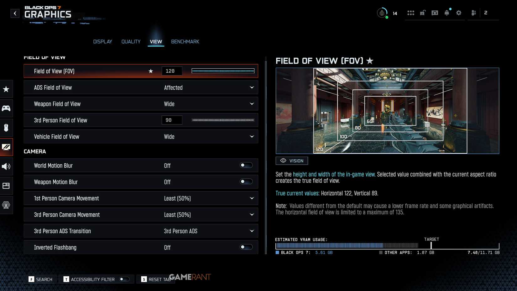 Melhores configurações de visualização em Black Ops 7