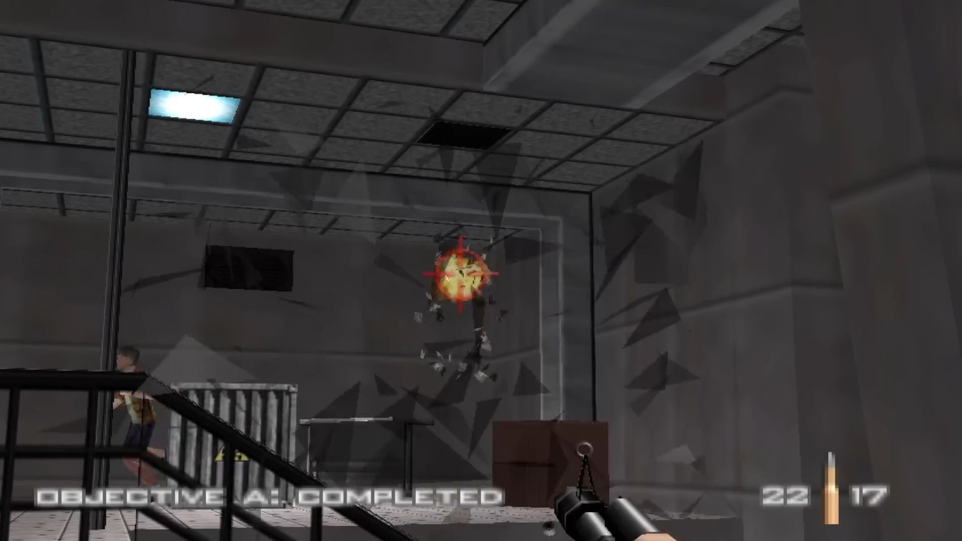 Bond shoots some windows from a distance - Goldeneye 007