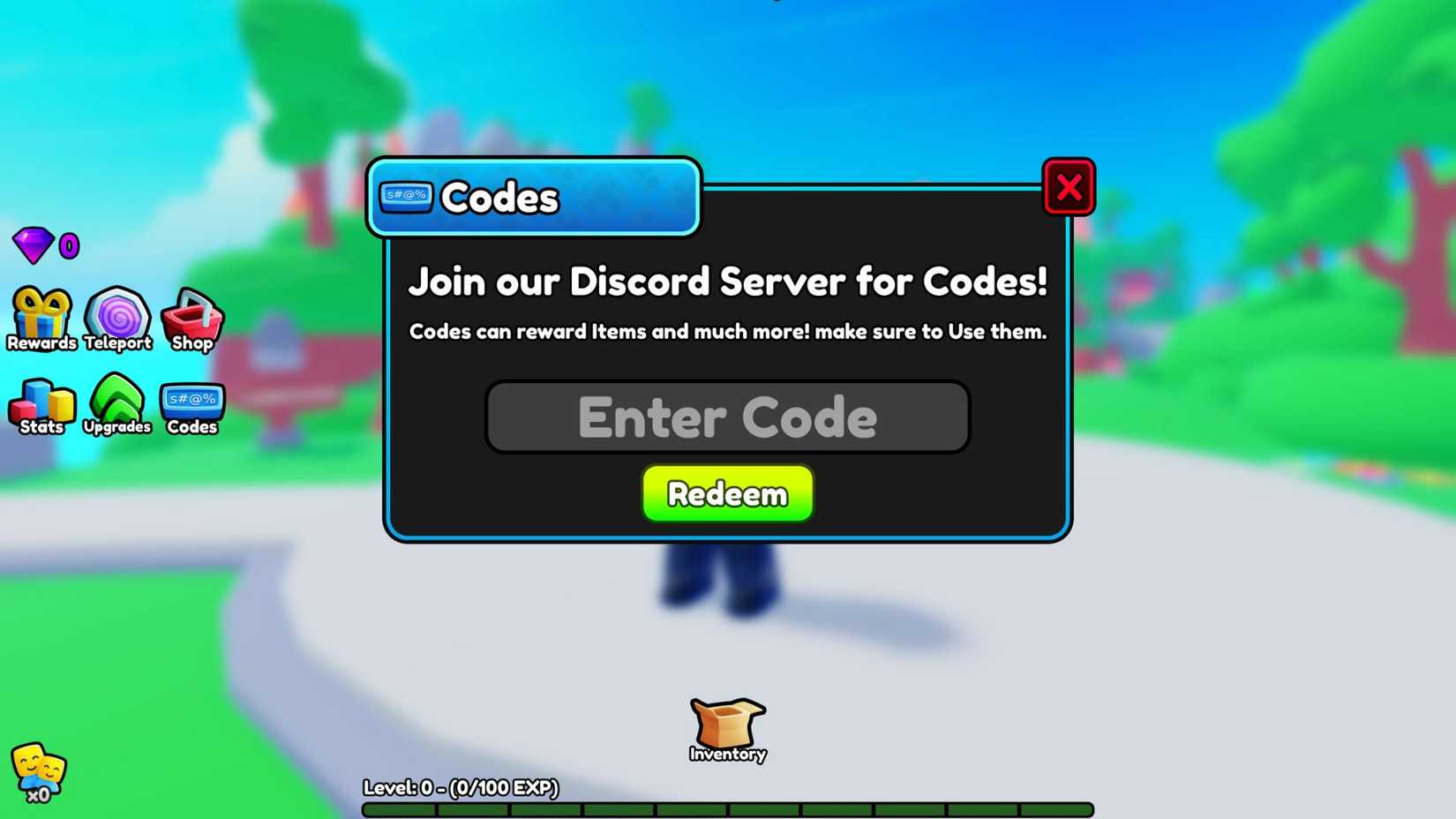 Button Eternal the codes tab