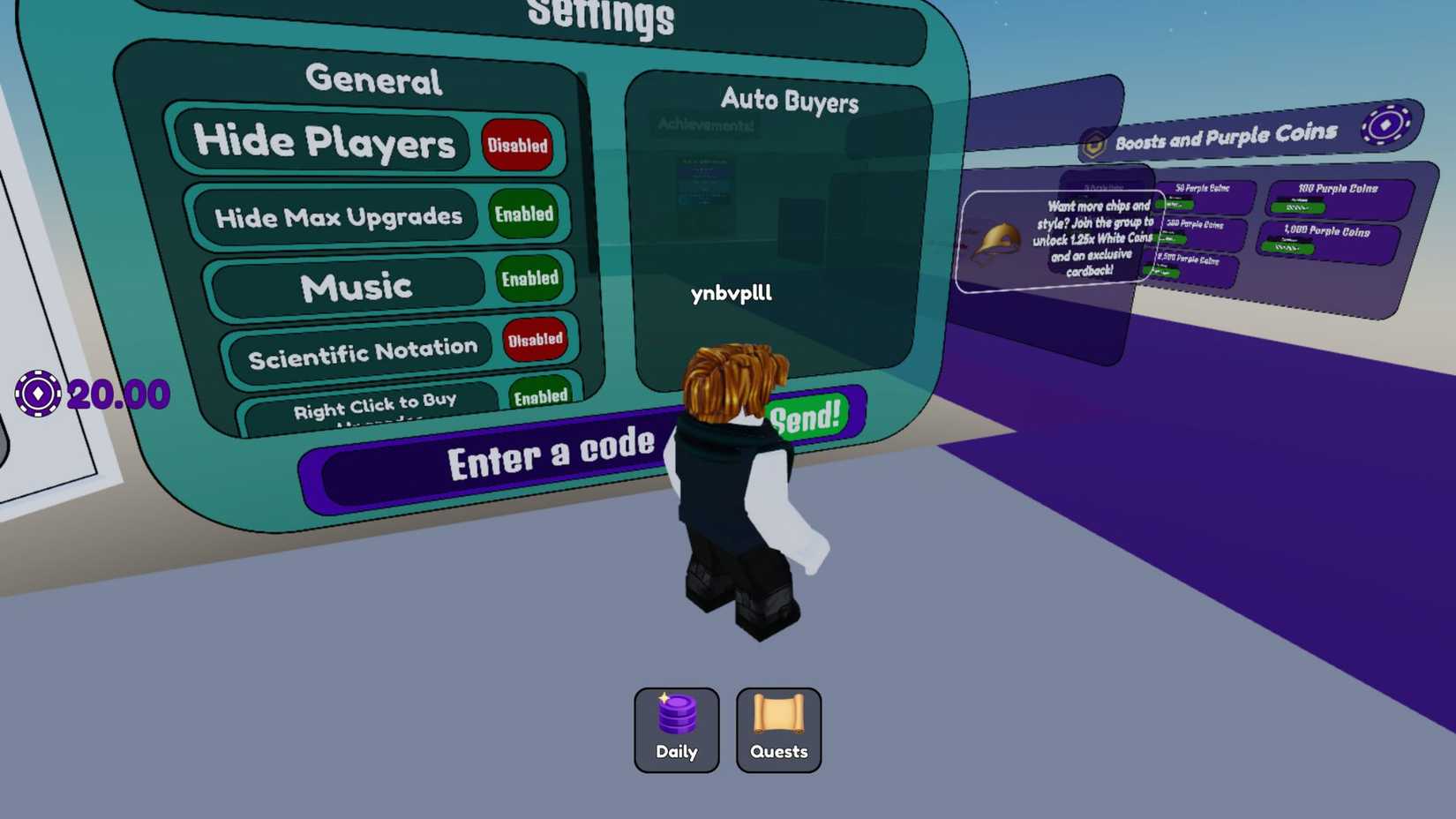 Card Flipping Incremental the codes tab