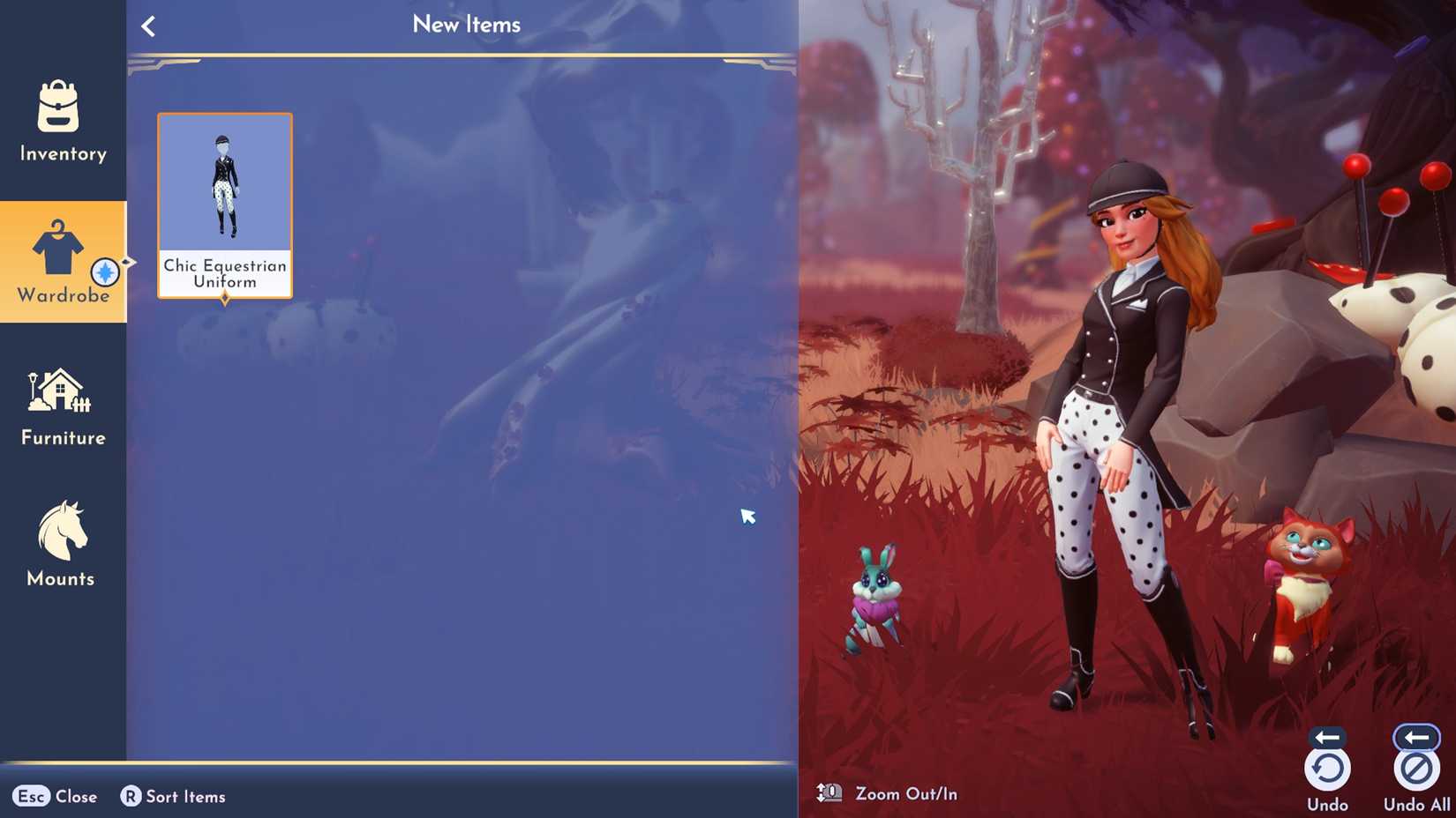 change into chic equestrian uniform in ddv disney dreamlight valley